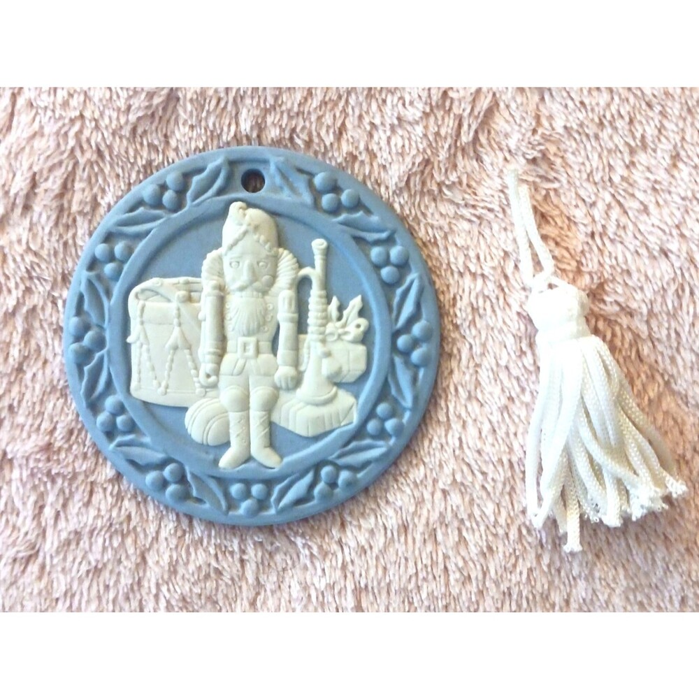 2" Wedgwood Jasperwear Christmas Ornaments Nutcracker blue 1988 Vintage